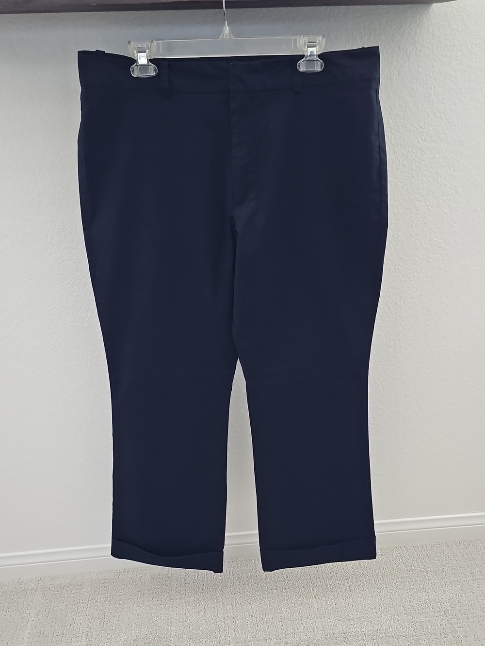 Gap High Rise Bootcut Cuffed Khakis Black 16R